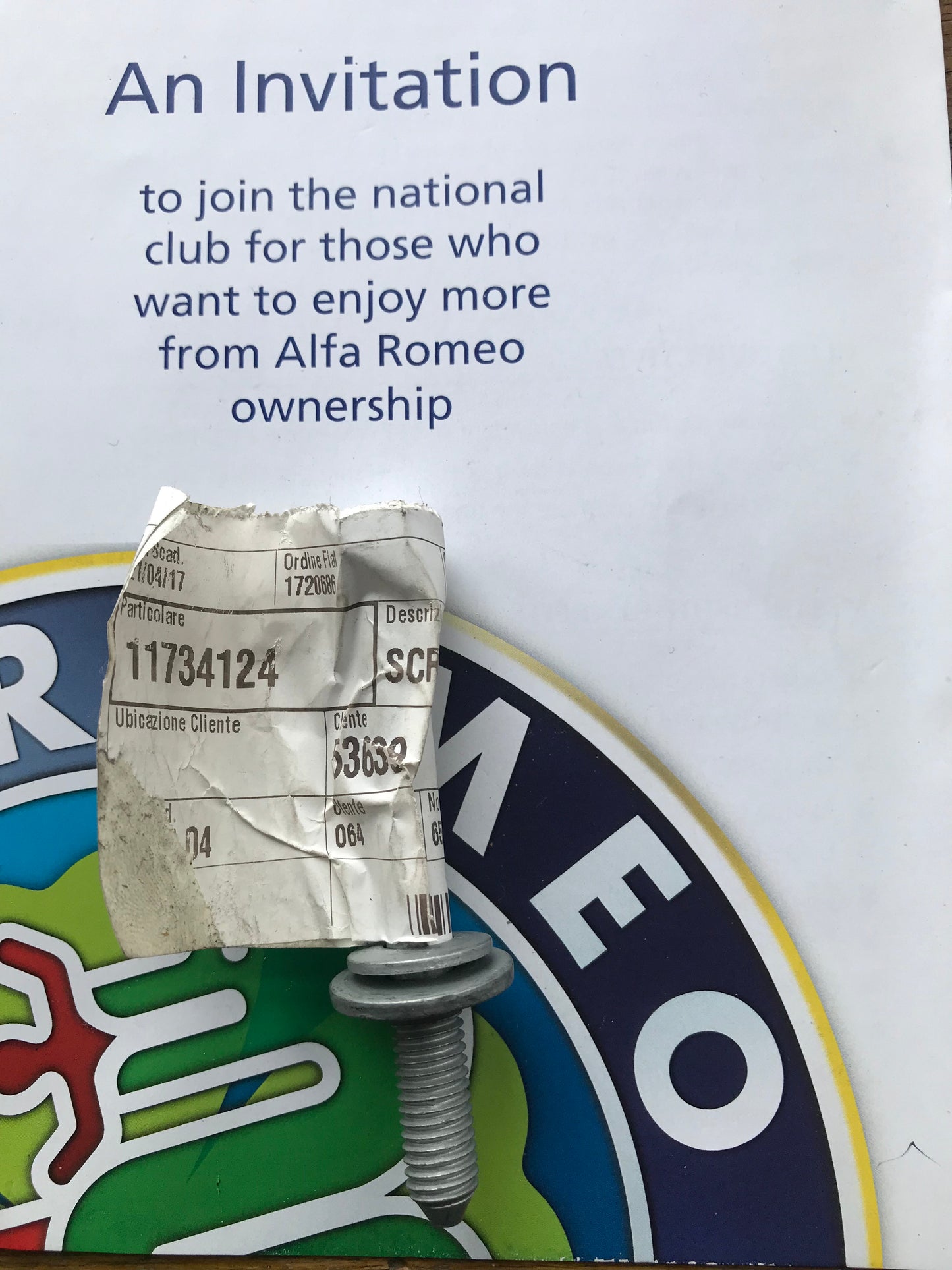 Screw - front suspension - 11734124 - 4C