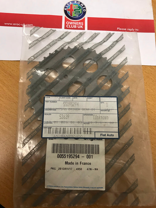 Driven gear - camshaft timing gear - 55195294 - MiTo 1.3