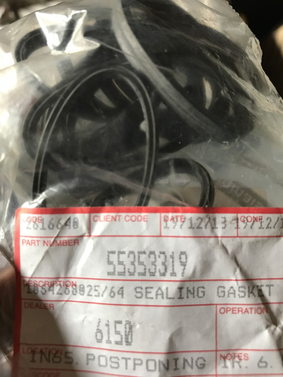 Lubrification sealing gasket - 159 - 55353319 (price is for one)