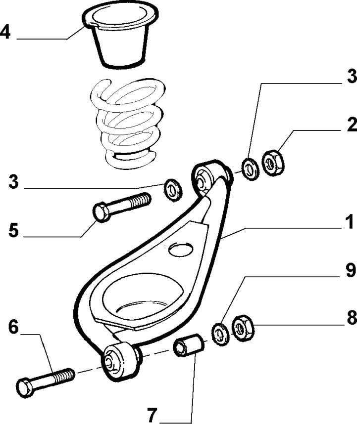 60615402 Rear spring bump stop mount/cup for Alfa Romeo 916 GTV/Spider (x2)