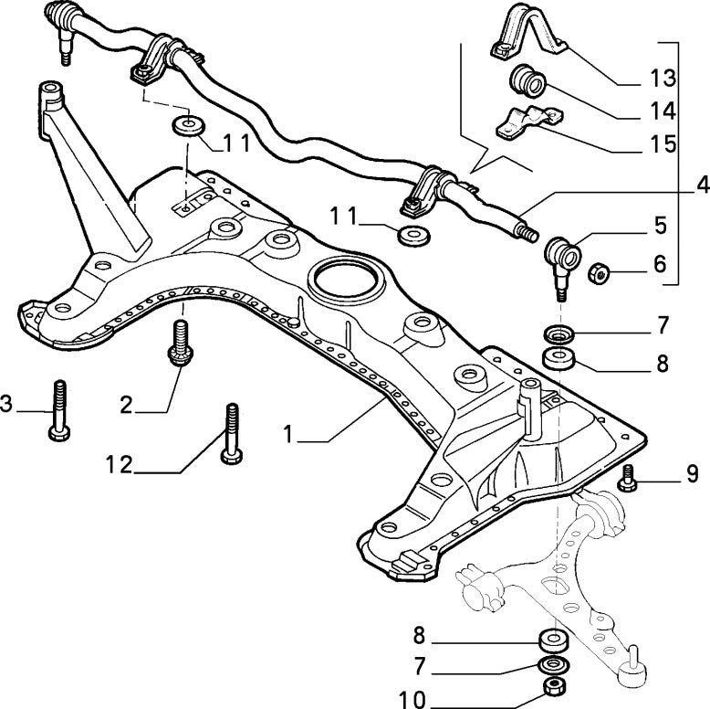 7760424 Front anti-roll bar stabiliser bush for Alfa Romeo 145, 146 and 155