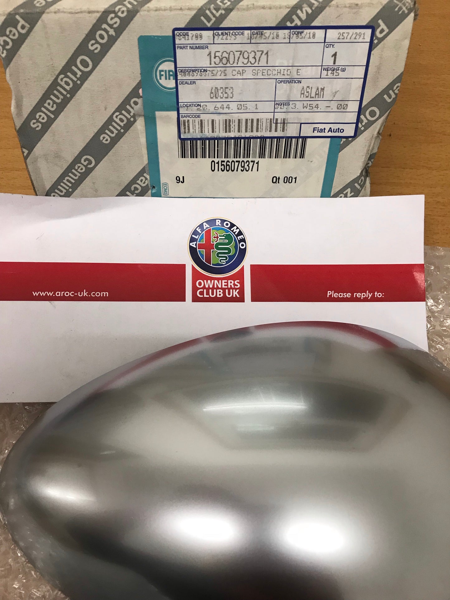 Wing mirror cover - chrome - right - 156079371 - 147 GT