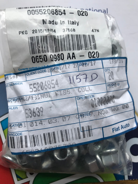 Nut - exhaust manifold - 55206854 - 147 GT 159 Brera Spider 166 4C MiTo Giulietta *price is for one*