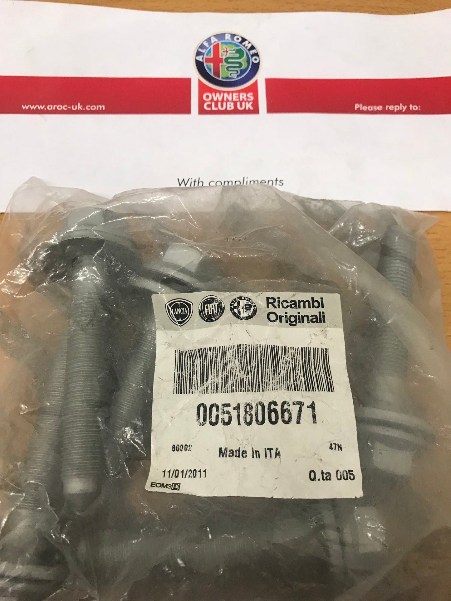 Body shell screws - pack of six - Giulietta - 51806671